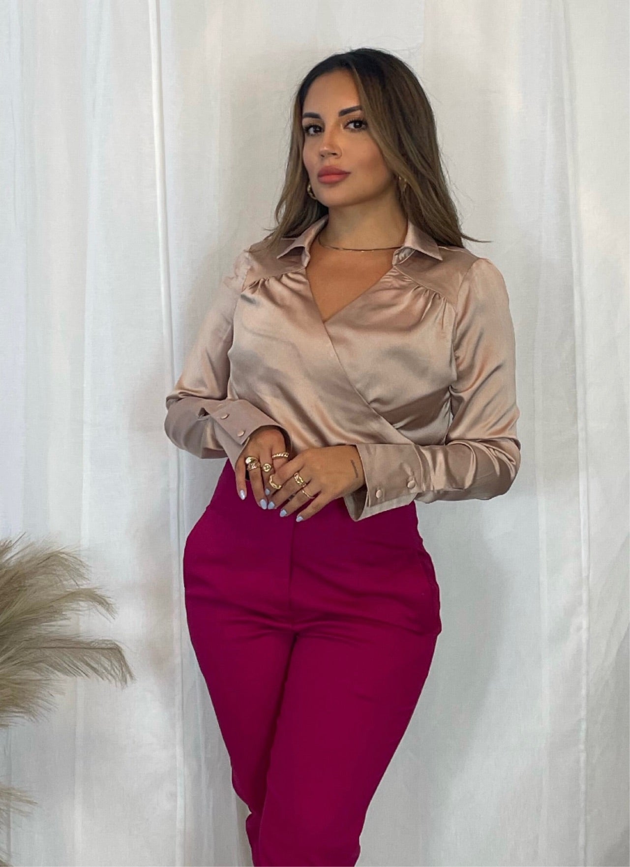 Satin Wrap Top